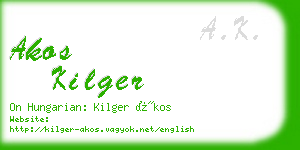 akos kilger business card